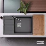 Νεροχύτης Κουζίνας Γρανίτη Manhattan 78x50 Schock Cristalite Nero Granite - Image 2