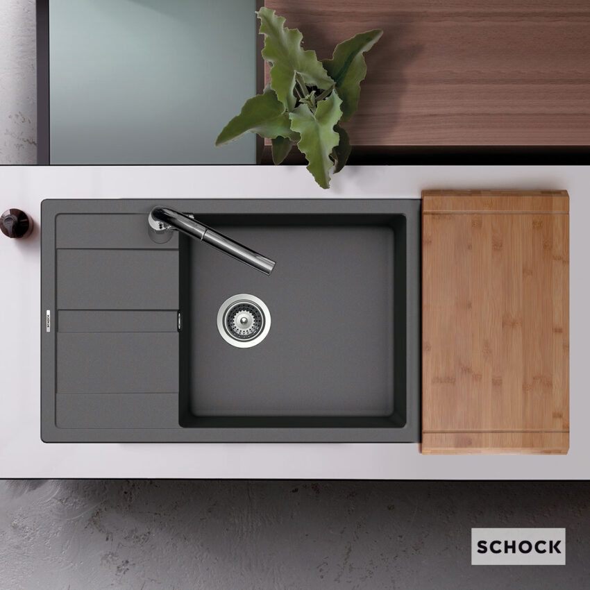 Νεροχύτης Κουζίνας Γρανίτη Manhattan 78x50 Schock Cristalite Nero Granite - Image 2