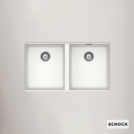 Νεροχύτης Κουζίνας Γρανίτη Manhattan Υποκαθήμενος 75x45,6 Schock Cristalite SuperWhite Granite