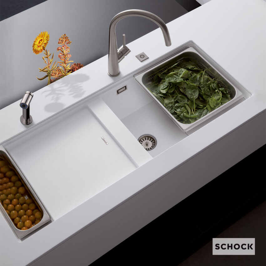 Νεροχύτης Κουζίνας Γρανίτη Prepstation 114x46 Schock Cristadur Polaris Granite - Image 2