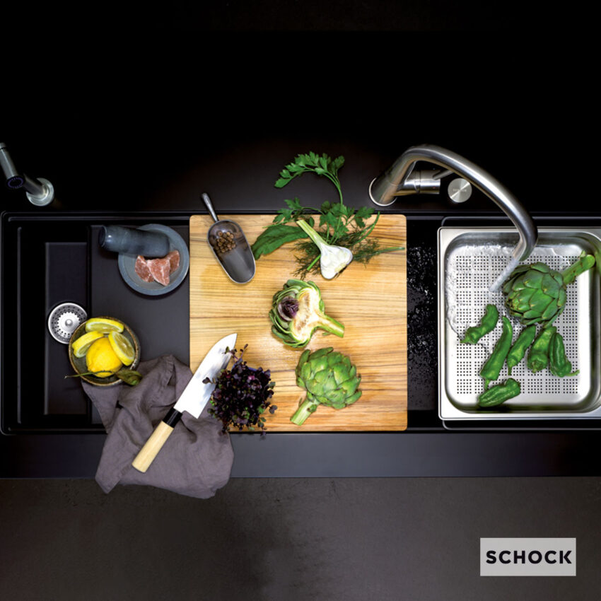 Νεροχύτης Κουζίνας Γρανίτη Prepstation 114x46 Schock Cristadur Puro Granite - Image 3