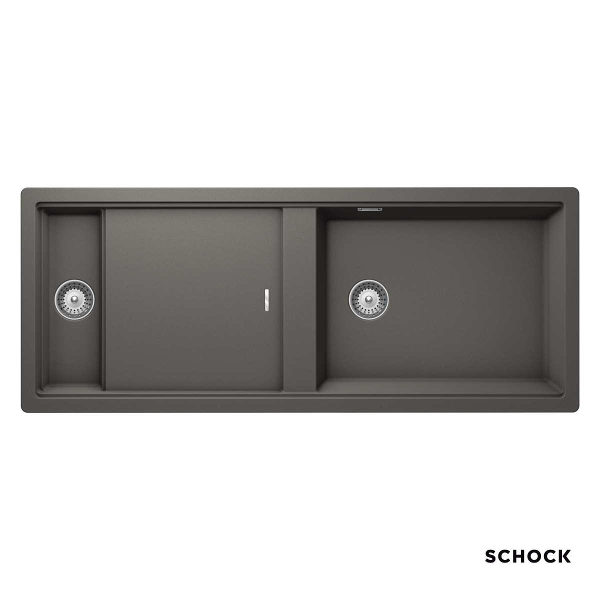 Νεροχύτης Κουζίνας Γρανίτη Prepstation 114x46 Schock Cristadur Silverstone Granite Νεροχύτης Κουζίνας Γρανίτη Prepstation 114x46 Schock Cristadur Silverstone Granite - Image 1