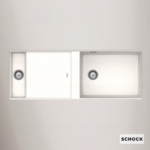 Νεροχύτης Κουζίνας Γρανίτη Prepstation Υποκαθήμενος 114x46 Schock Cristadur Polaris Granite