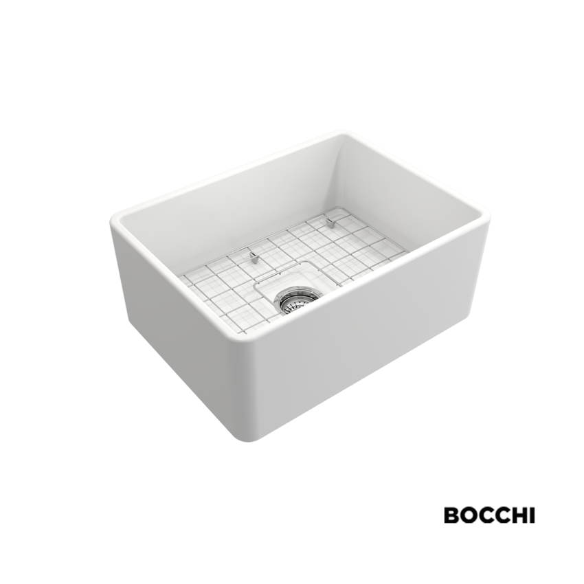 Νεροχύτης Κουζίνας Πορσελάνης Επικαθήμενος 61x46,5 Bocchi White Matt - Image 2