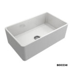 Νεροχύτης Κουζίνας Πορσελάνης Επικαθήμενος 76x46 Bocchi White Matt - Image 2