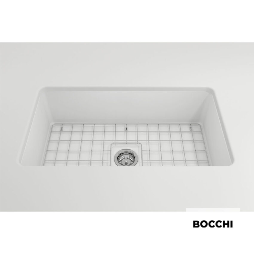 Νεροχύτης Κουζίνας Πορσελάνης Ένθετος - Υποκαθήμενος 81x48 Bocchi White Matt - Image 2