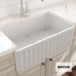 Νεροχύτης Κουζίνας Πορσελάνης Επικαθήμενος 76x46 Bocchi White - Image 3