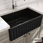 Νεροχύτης Κουζίνας Πορσελάνης Επικαθήμενος 76x46 Bocchi Black Matt - Image 2