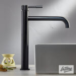 Μπαταρία Νιπτήρα Υψηλή με Βαλβίδα Clic-Clac Τech La Torre Black Matt - Image 2