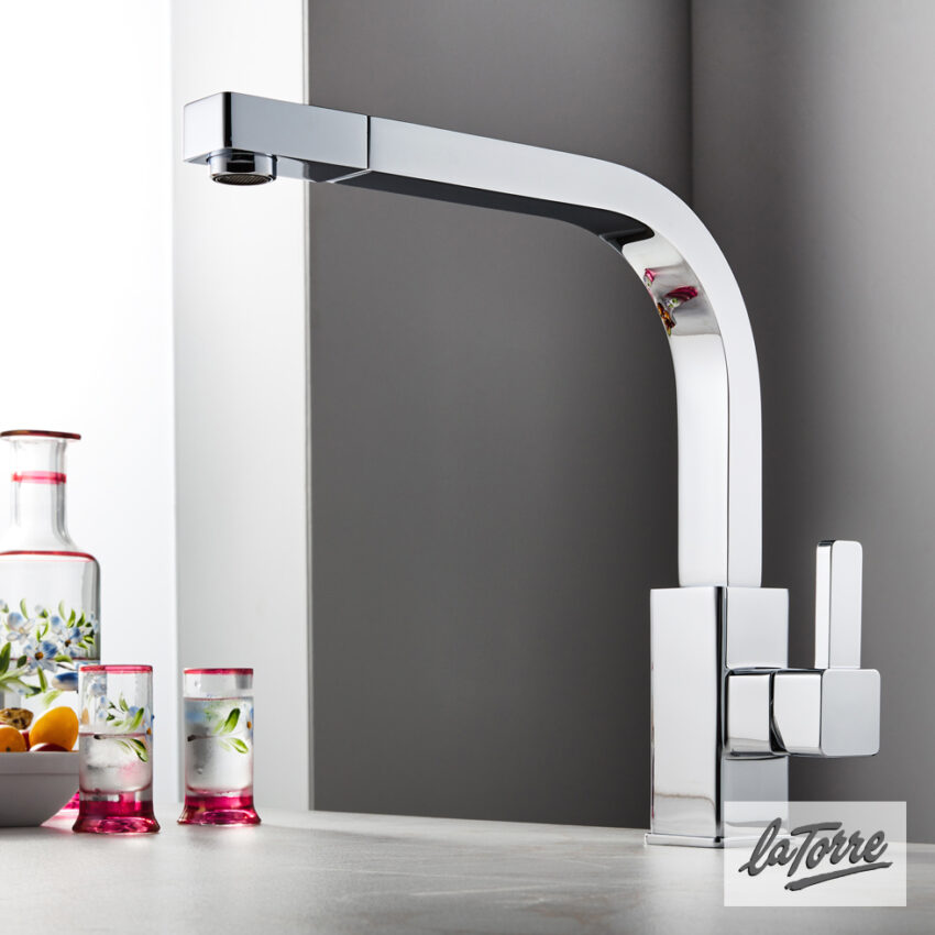 Μπαταρία Νεροχύτη Κουζίνας με Τηλέφωνο Ντους Java La Torre Chrome - Image 2