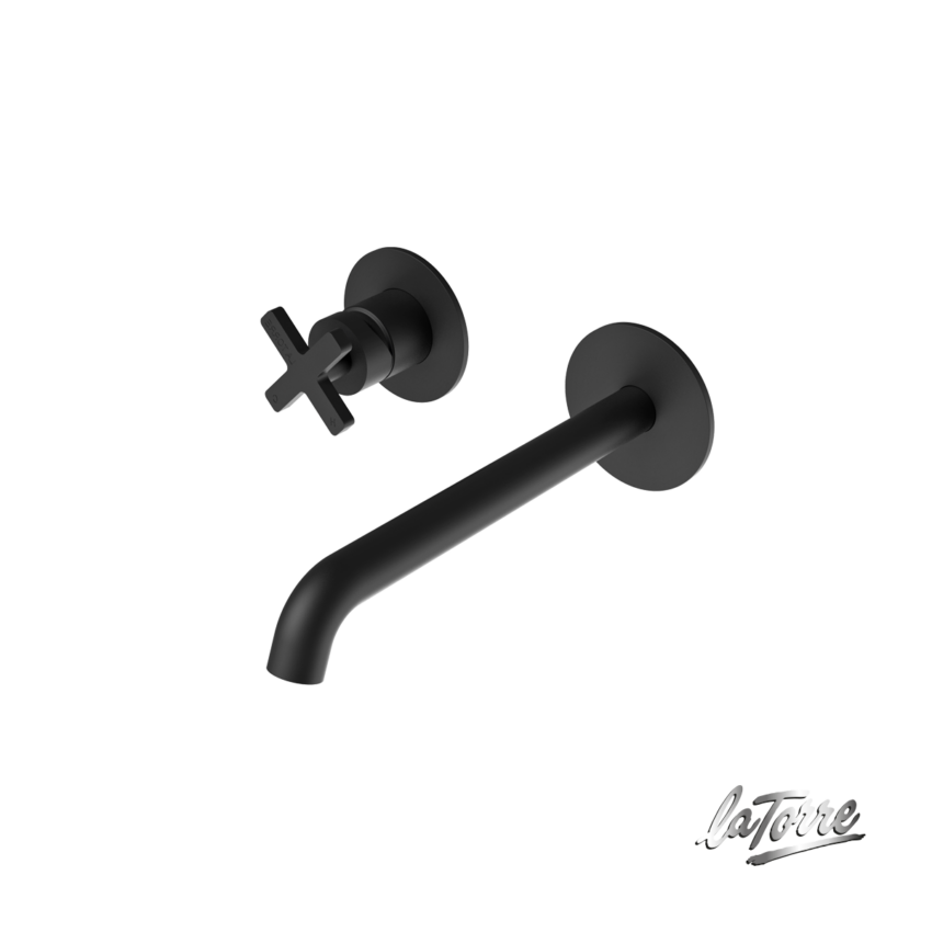 Μπαταρία Νιπτήρα Τοίχου Εlle Cross La Torre Black Matt - Image 2