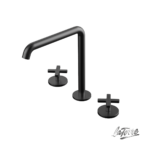 Μπαταρία Νιπτήρα Επικαθήμενη 3 οπών με Βαλβίδα Clic-Clac Εlle Cross La Torre Black Brushed - Image 2