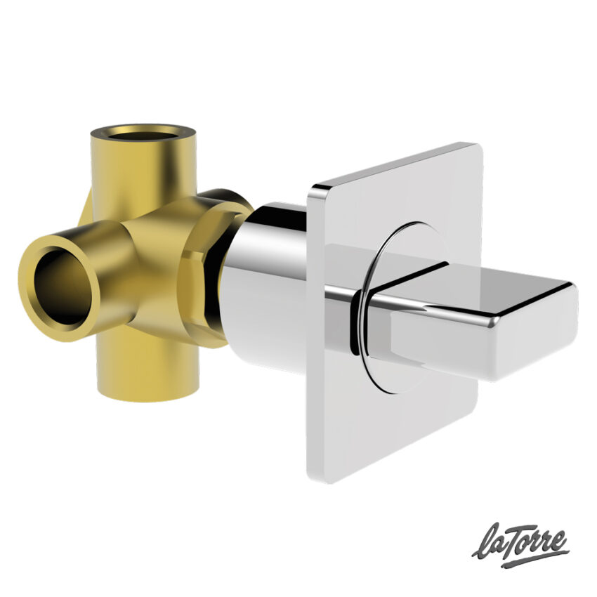 Εκτροπέας 3 εξόδων για εντοιχισμένο σύστημα ντουζιέρας, La Torre Profili Chrome - Image 3