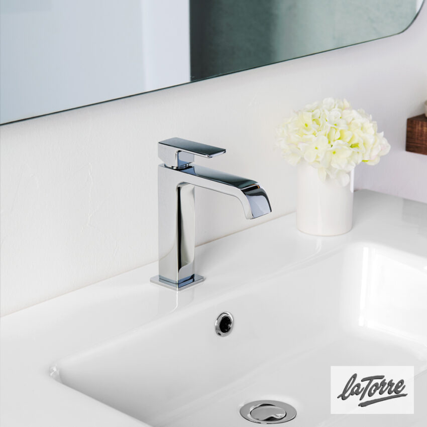 Μπαταρία Νιπτήρα με Αυτόματη Βαλβίδα Profili-Plus La Torre Chrome - Image 3
