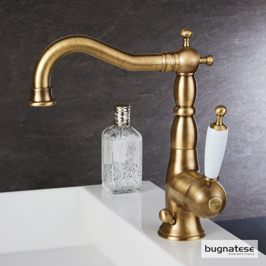 Μπαταρία Νιπτήρα με Αυτόματη Βαλβίδα Oxford Bugnatese Bronze - Image 3