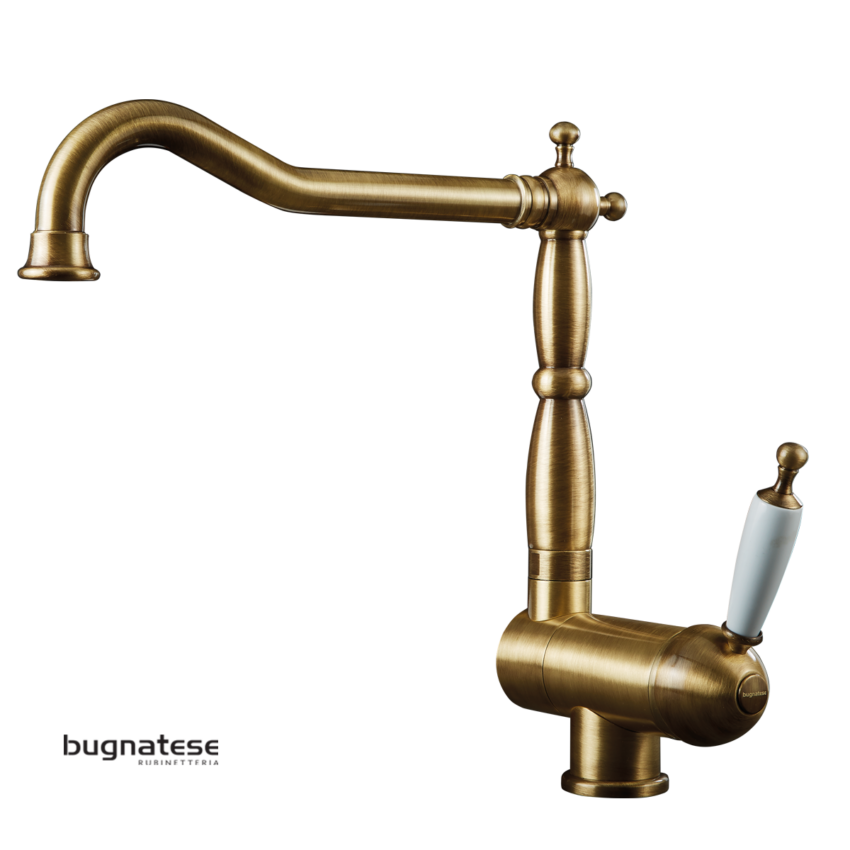 Μπαταρία Νεροχύτη Κουζίνας Σπαστή για χρήση κάτω από παράθυρο Bugnatese Bronze - Image 2
