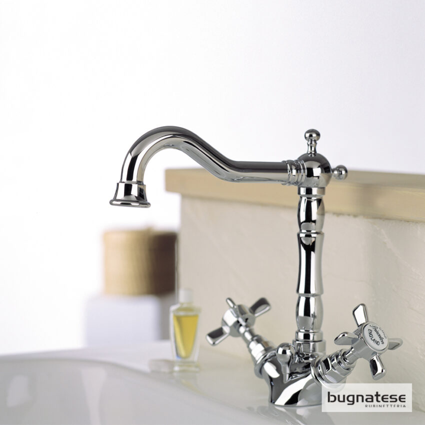 Μπαταρία Νιπτήρα με Αυτόματη Βαλβίδα Princeton Bugnatese Chrome - Image 2