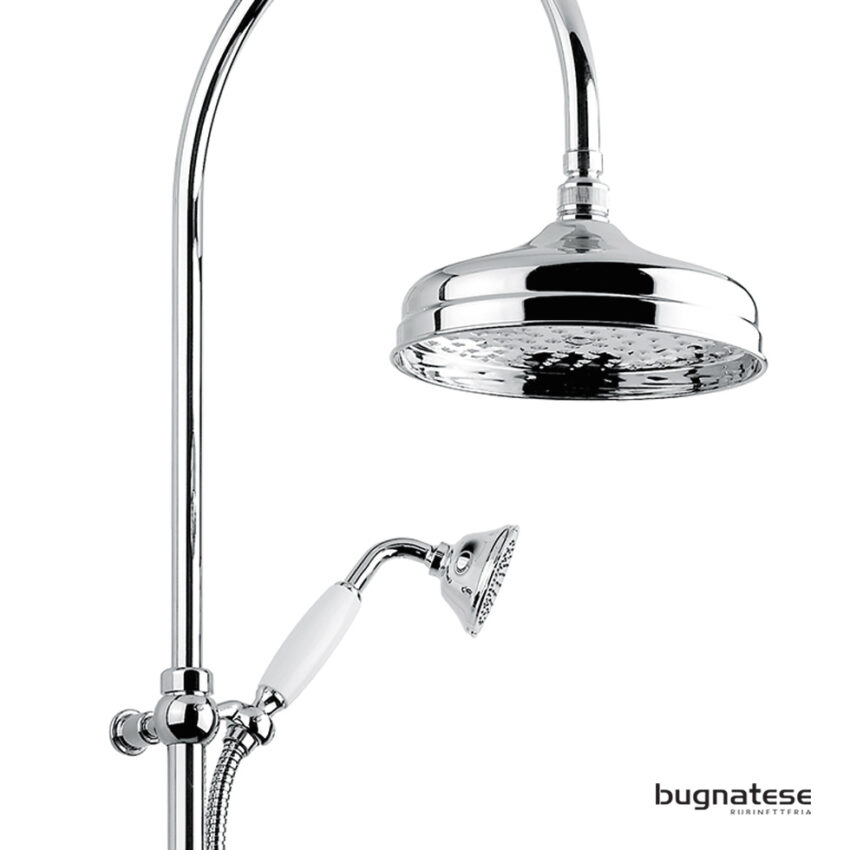 Μπαταρία Ντουζιέρας με Κεφαλή και Κολώνα ρυθμιζόμενου ύψους Oxford Bugnatese Chrome - Image 3
