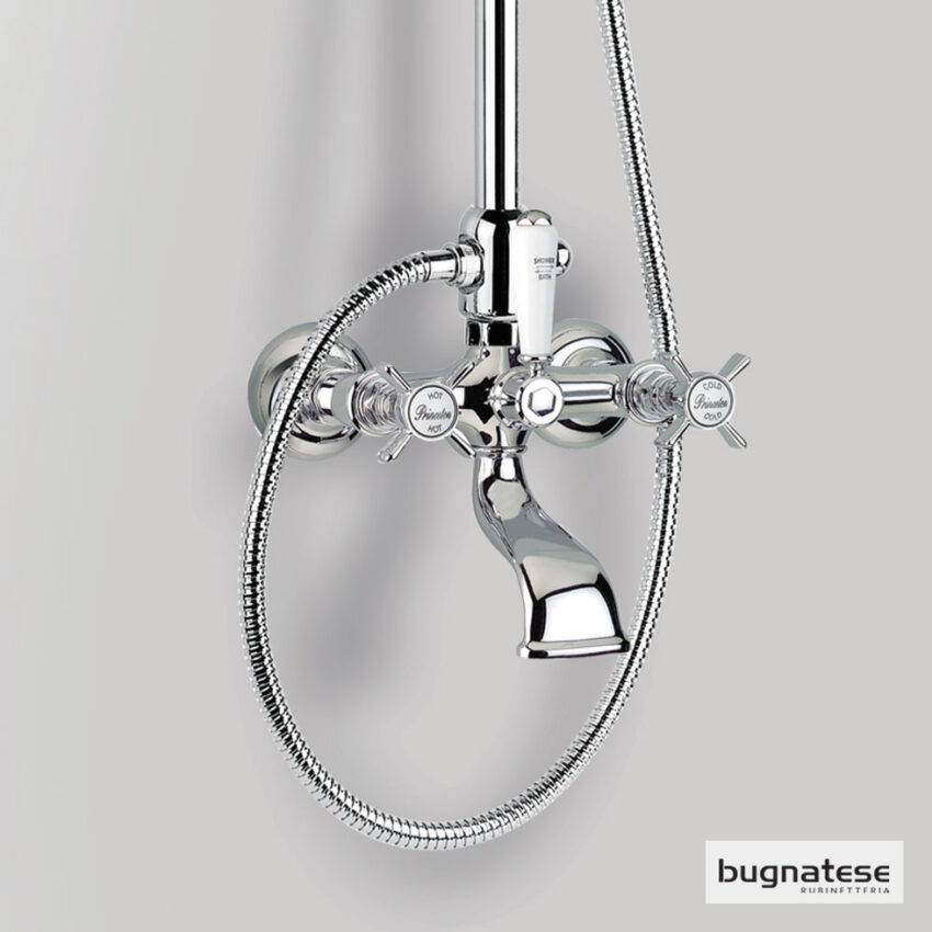 Μπαταρία Ντουζιέρας με Κεφαλή και Κολώνα ρυθμιζόμενου ύψους Princeton Bugnatese Chrome - Image 2