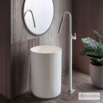 Μπαταρία Νιπτήρα Επιδαπέδια h.124,5εκ. Eurorama Inox - Image 2