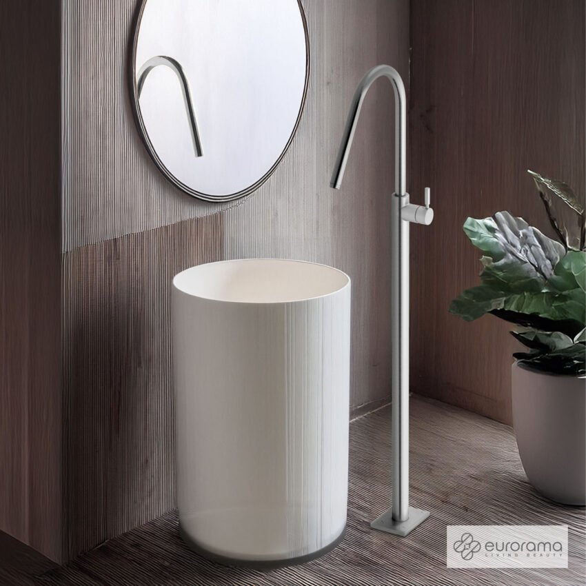 Μπαταρία Νιπτήρα Επιδαπέδια h.124,5εκ. Eurorama Inox - Image 2