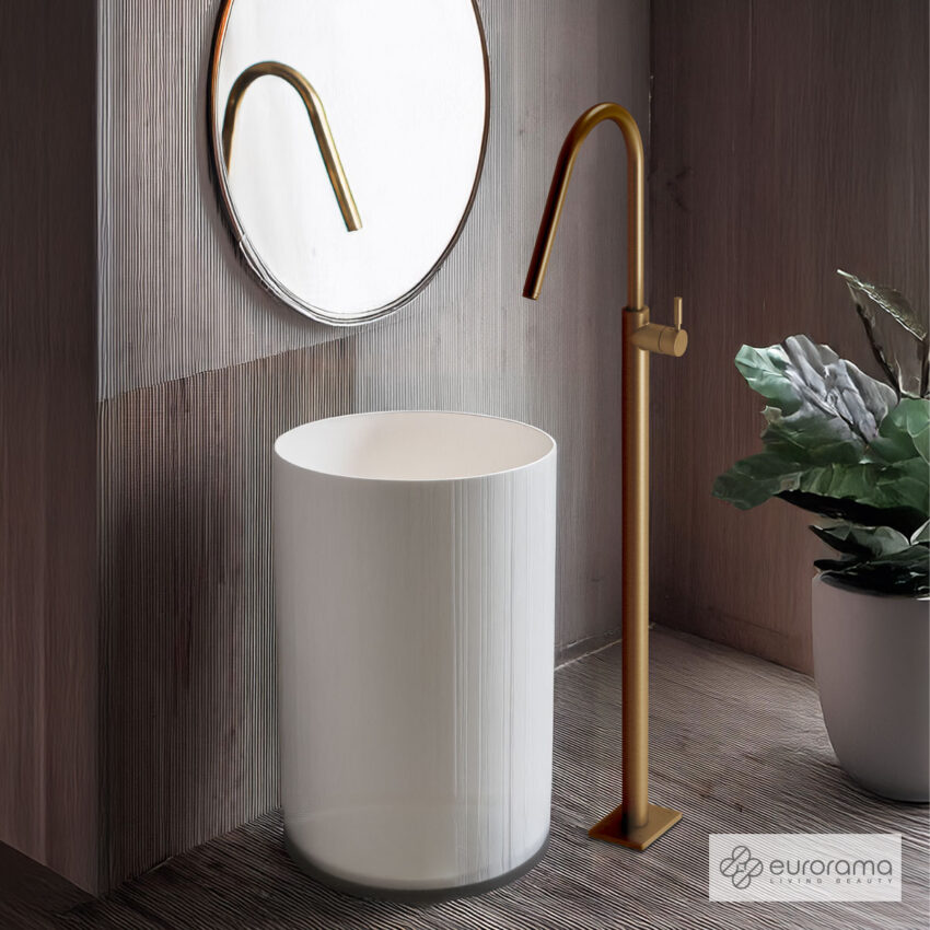 Μπαταρία Νιπτήρα Επιδαπέδια h.124,5εκ. Eurorama Bronze Brushed - Image 2