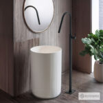 Μπαταρία Νιπτήρα Επιδαπέδια h.124,5εκ. Eurorama Black Matt - Image 2