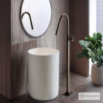 Μπαταρία Νιπτήρα Επιδαπέδια h.124,5εκ. Eurorama Black Brushed - Image 2