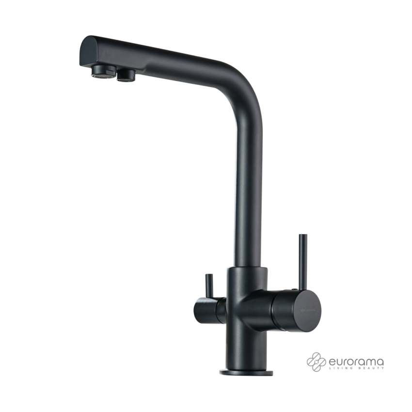 Μπαταρία Νεροχύτη Κουζίνας Filter-tap για Ντεπόζιτο Eurorama Black Matt - Image 2