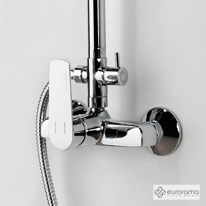 Μπαταρία Ντουζιέρας με Κεφαλή και Κολώνα μη ρυθμιζόμενου ύψους Klint Chrome - Image 2