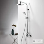 Μπαταρία Ντουζιέρας με Κεφαλή και Κολώνα μη ρυθμιζόμενου ύψους Klint Chrome