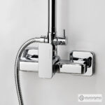 Μπαταρία Ντουζιέρας με Κεφαλή και Κολώνα ρυθμιζόμενου ύψους Quadra Chrome - Image 3