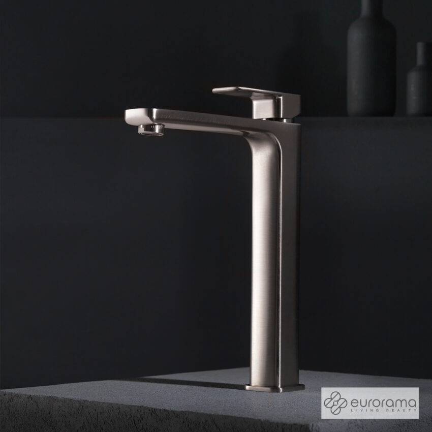 Μπαταρία Νιπτήρα Υψηλή με Βαλβίδα Clic-Clac Quadra Eurorama Inox - Image 2