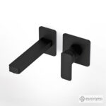 Μπαταρία Νιπτήρα Τοίχου Quadra Eurorama Black Μatt
