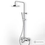 Μπαταρία Ντουζιέρας με Κεφαλή και Κολώνα ρυθμιζόμενου ύψους Tonda Chrome - Image 2