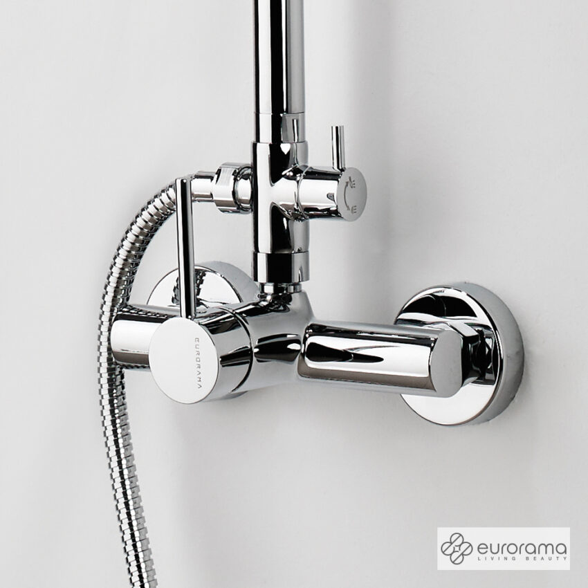 Μπαταρία Ντουζιέρας με Κεφαλή και Κολώνα ρυθμιζόμενου ύψους Tonda Chrome - Image 3