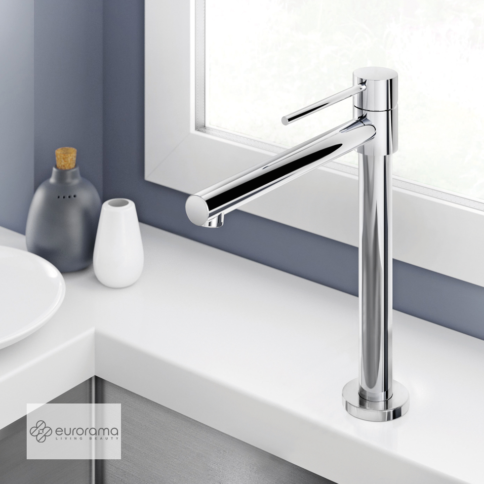 Μπαταρία Νεροχύτη Κουζίνας Tonda Βυθιζόμενη Eurorama Chrome Μπαταρία Νεροχύτη Κουζίνας Tonda Βυθιζόμενη Eurorama Chrome - Image 1