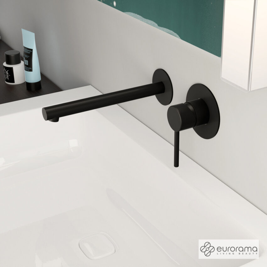 Μπαταρία Νιπτήρα Τοίχου Tonda Eurorama Black Μatt - Image 2