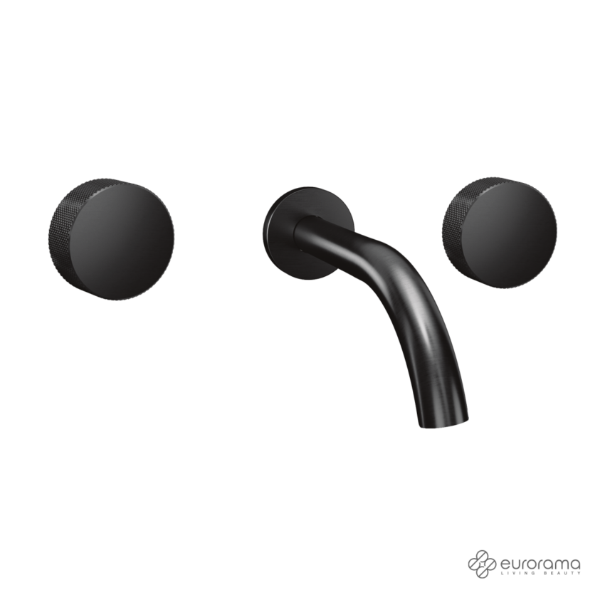 Μπαταρία Νιπτήρα Τοίχου 3 οπών Eletta Tecno Eurorama Black Brushed - Image 2