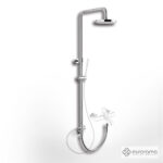 Ρυθμιζόμενη Κολώνα Ντους με κεφαλή Φ20 για σύνδεση μεΜπαταρία Λουτρού, Chrome