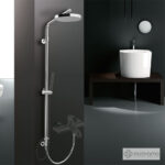 Σταθερή Κολώνα Ντους (Μη ρυθμιζόμενη στο ύψος) με κεφαλή Φ20 για σύνδεση μεΜπαταρία Λουτρού, Chrome - Image 2