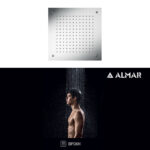 Κεφαλή Ντουζ Εντοιχισμού Οροφής Temptation 38x38, Almar Inox Brushed