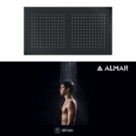 Κεφαλή Ντουζ Εντοιχισμού Οροφής 70x38 Almar PVD Black Brushed