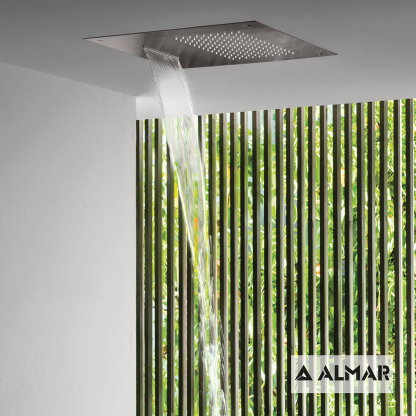 Κεφαλή Ντουζ Εντοιχισμού Οροφής Temptation 50x50, Almar,PVD Black Brushed - Image 3