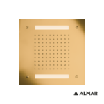 Κεφαλή Ντουζ Εντοιχισμού Οροφής 30x30 με Χρωματοθεραπεία, Almar PVD Brushed Gold - Image 2