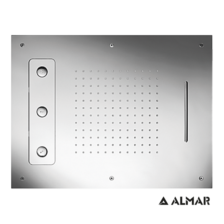 Κεφαλή Ντουζ Εντοιχισμού Οροφής 63x48 Almar Inox Brushed - Image 2