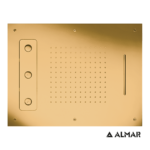 Κεφαλή Ντουζ Εντοιχισμού Οροφής 63x48, PVD Brushed Gold - Image 2