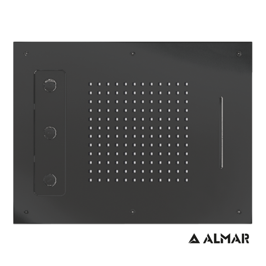 Κεφαλή Ντουζ Εντοιχισμού Οροφής 63x48, Almar PVD Black Brushed - Image 2