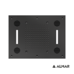 Κεφαλή Ντουζ Εντοιχισμού Οροφής 63x48 με Σύνδεση Bluetooth και Χρωματοθεραπεία, Almar PVD Black Brushed - Image 2