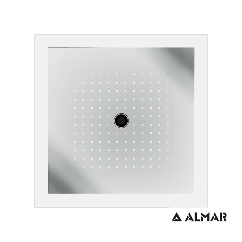 Κεφαλή Ντουζ Εντοιχισμού Οροφής 47x47 Icicle με Χρωματοθεραπεία χωρίς πλαίσιο στήριξης, Almar Inox Chrome - Image 2